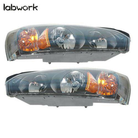 Black Housing Headlights For 2004-2008 Chevy Malibu Halogen Headlamps Right&Left Lab Work Auto