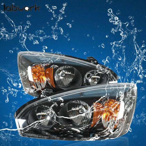 Black Housing Headlights For 2004-2008 Chevy Malibu Halogen Headlamps Right&Left Lab Work Auto