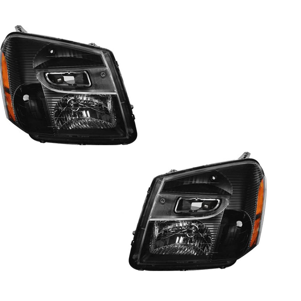 Black Housing Headlights Replacement For 2005-2009 Chevy Equinox Clear Lens Lab Work Auto