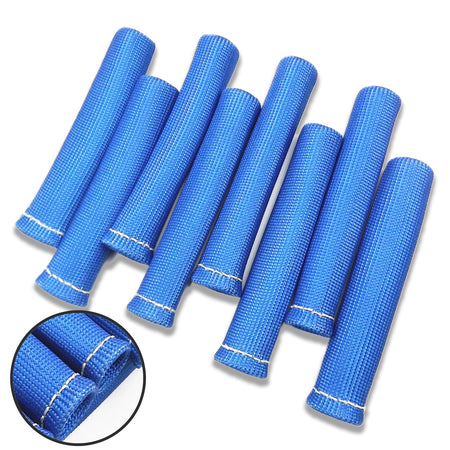 Blue 8pcs 1200° Spark Plug Wire Heat Shield Protector Sleeve SBC BBC Lab Work Auto