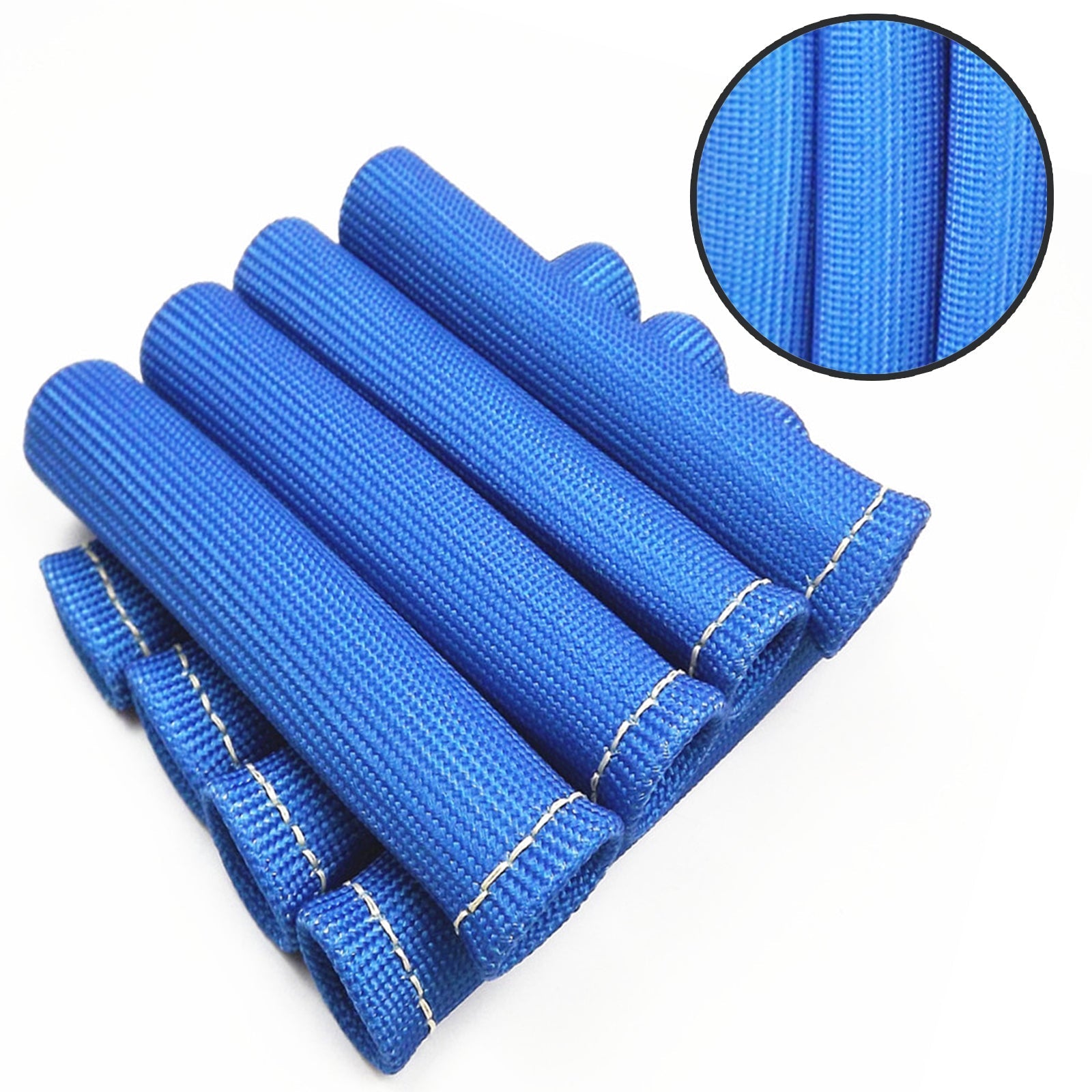 Blue 8pcs 1200° Spark Plug Wire Heat Shield Protector Sleeve SBC BBC Lab Work Auto