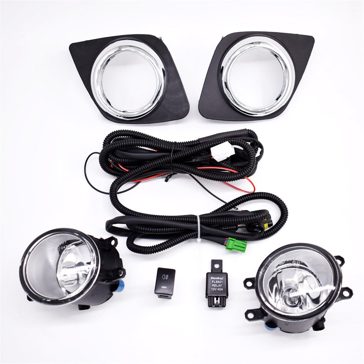 Bumper Chrome Fog Lights W/bulb+harness+switch For 2009-2012 Toyota Rav4 Lab Work Auto