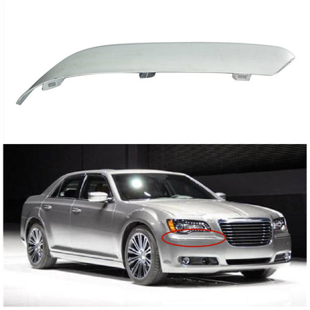 Bumper Trim For 2005 06 07 08 09 10 Chrysler 300 5.7L Front Right Plastic Chrome Lab Work Auto