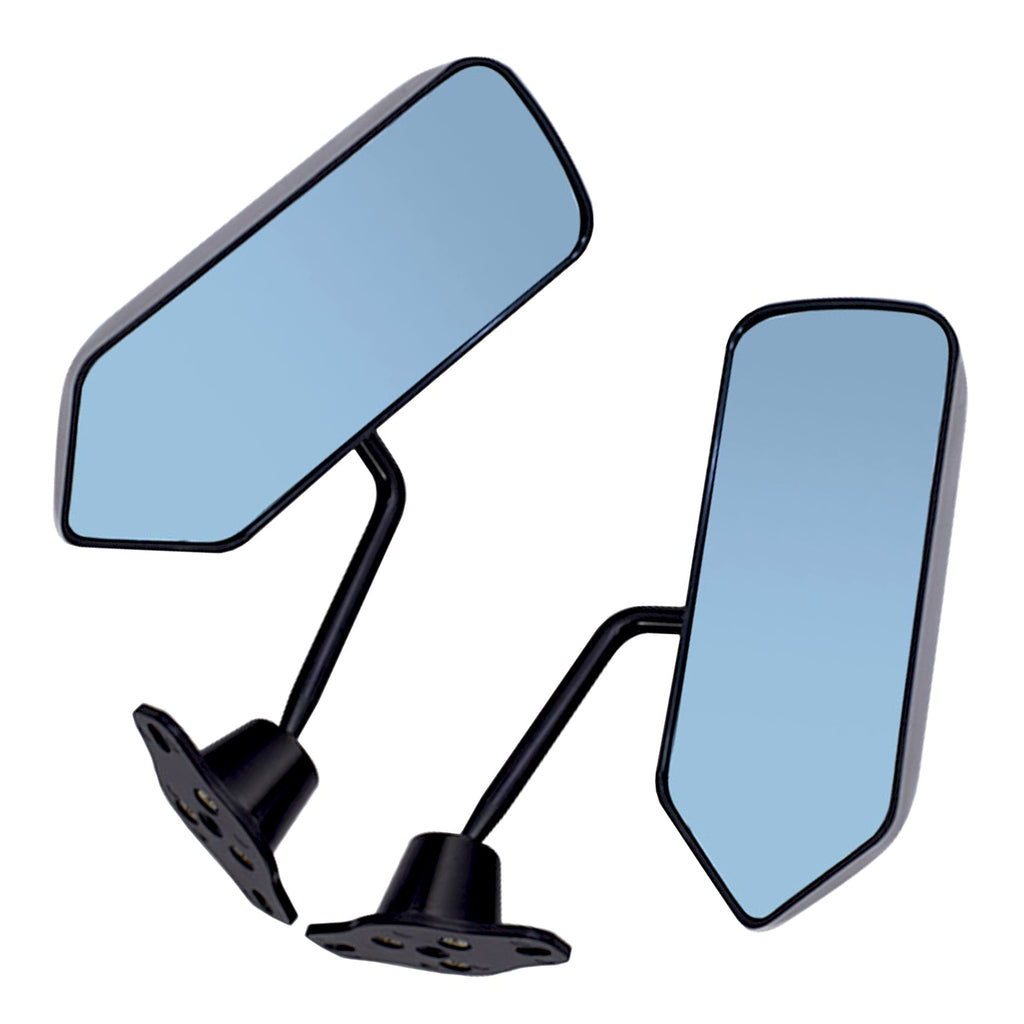 Car Racing Rearview Side Wing Mirrors Convex Glass X 2  Black Universal F1 Style Lab Work Auto