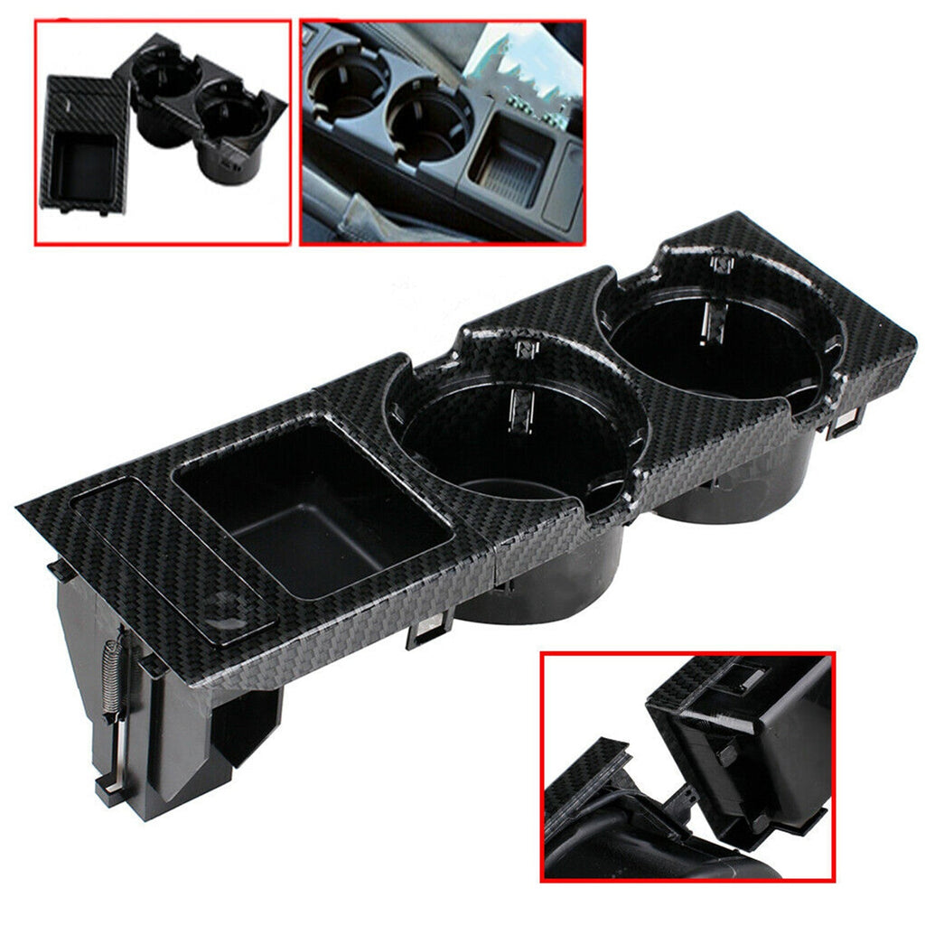 Carbon Fiber Center Console Drink Cup Holder Box Storage For BMW 3 E46 325i Lab Work Auto