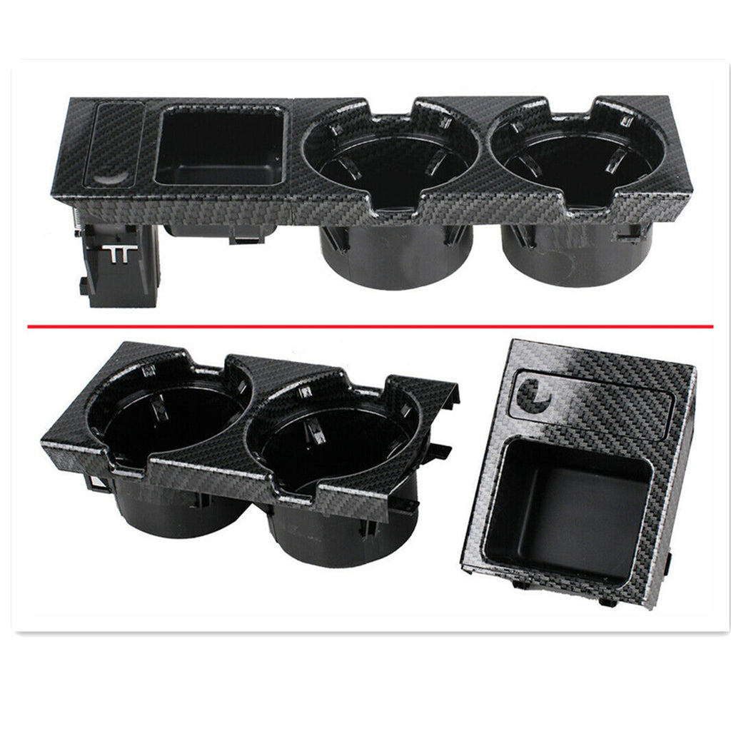 Carbon Fiber Center Console Drink Cup Holder Box Storage For BMW 3 E46 325i Lab Work Auto