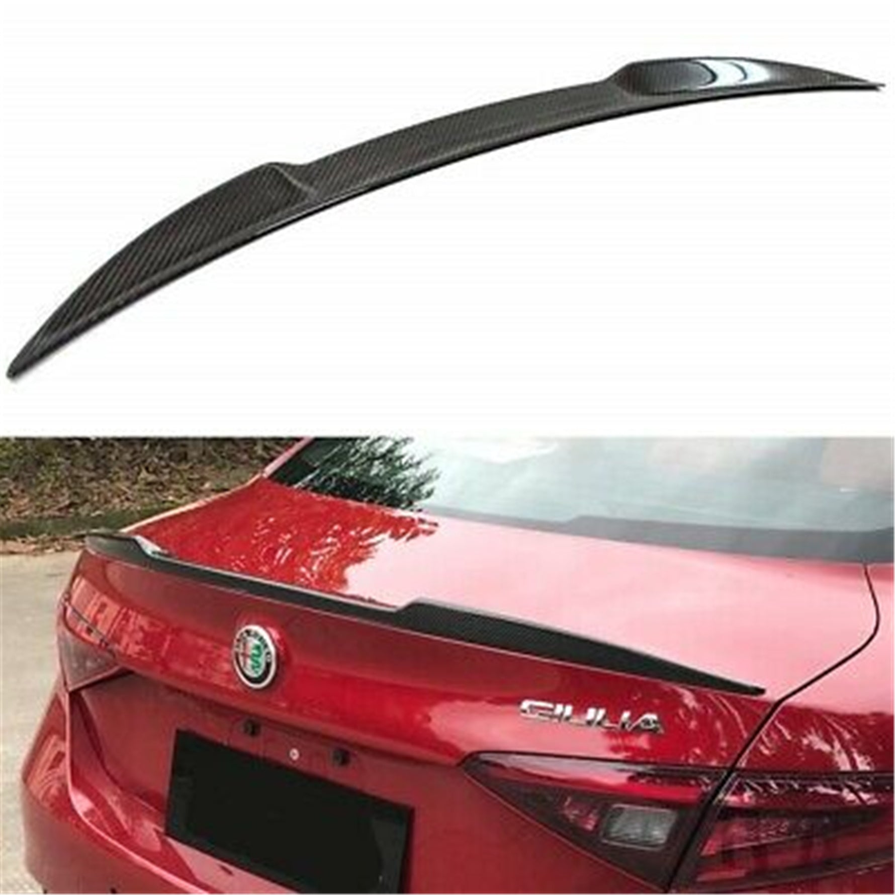 Carbon Fiber Highkick Trunk Spoiler Wing Fit for 2016-2020 Alfa Romeo Giulia Lab Work Auto