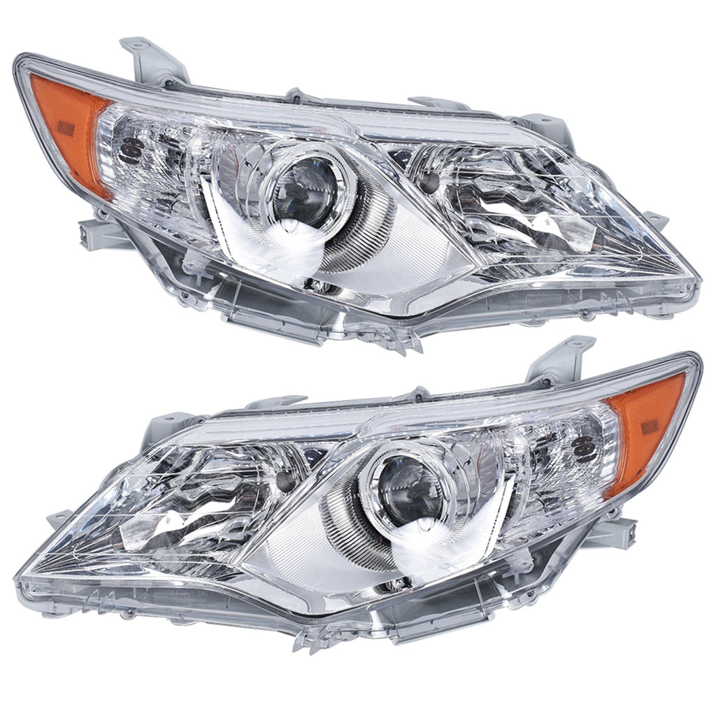 Clear Left+Right Projector Headlights Headlamps For 2012 2013 2014 Toyota Camry Lab Work Auto