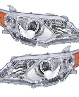 Clear Left+Right Projector Headlights Headlamps For 2012 2013 2014 Toyota Camry