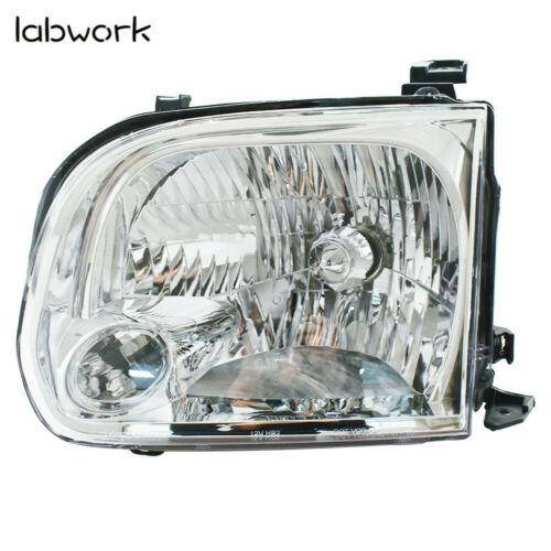 Clear Lens Headlights for 2005 2006 Toyota Tundra 2005-2007 Sequoia Pair Chrome Lab Work Auto