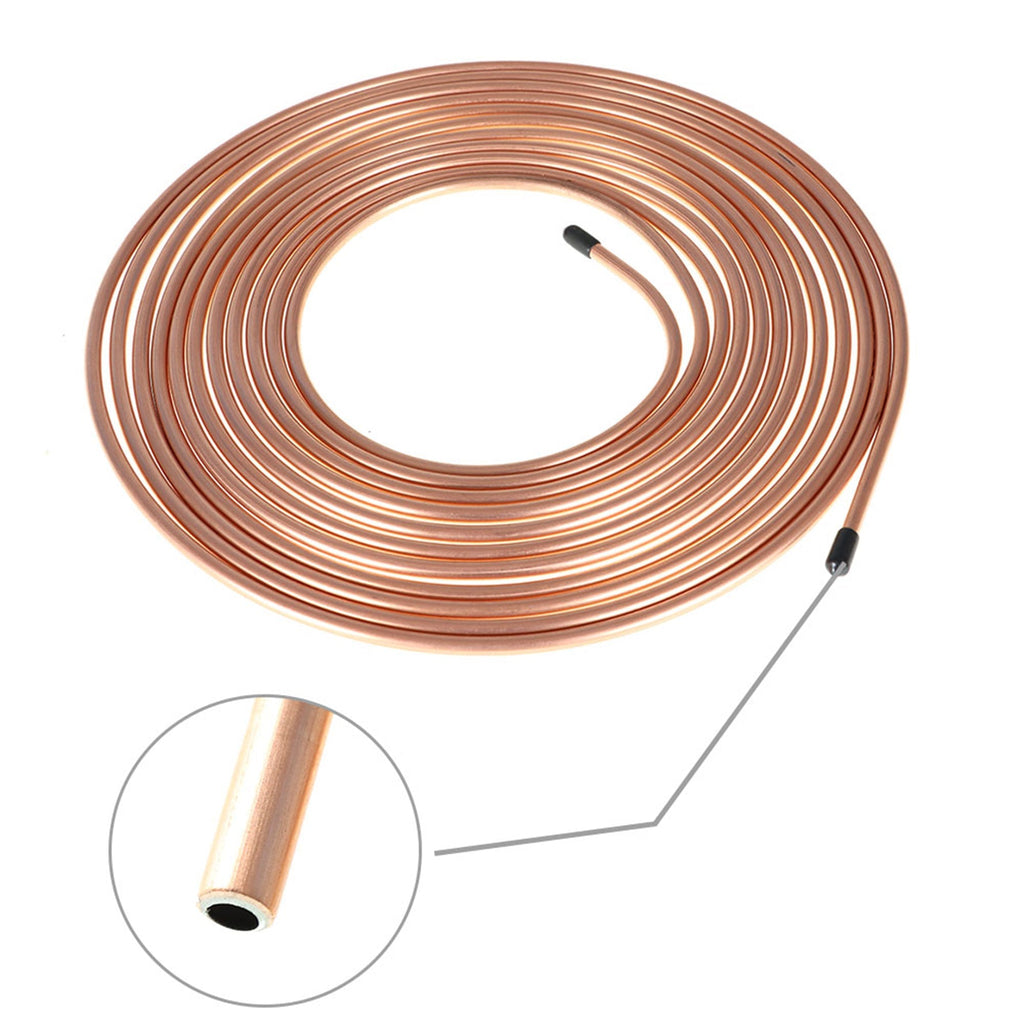 Copper Nickel Brake Line Tubing Kit 1/4 OD 25 Ft Coil Roll & 16 Fittings Lab Work Auto