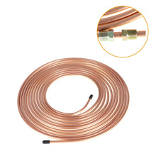 Load image into Gallery viewer, Copper Nickel Brake Line Tubing Kit 1/4 OD 25 Ft Coil Roll &amp; 16 Fittings Lab Work Auto