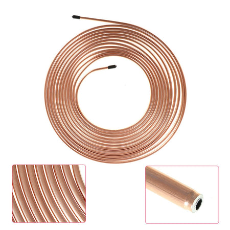 Copper coated Brake Line Tubing Kit 25 ft 3/16" Lab Work Auto 