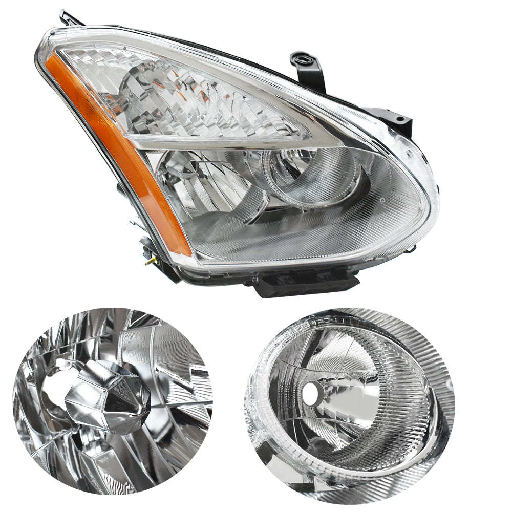 Labwork Chrome Headlights Assembly Clear Left+Right For 2008-2013 Nissan Rogue
