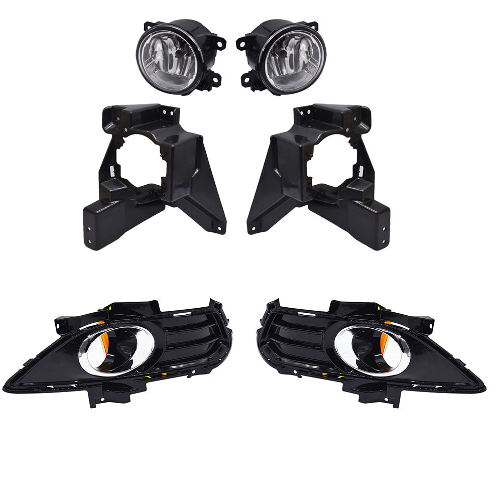 Labwork Fog Lamps Assembly w/Bulbs For 2013-2016 Ford Fusion Driver+Passenger Side