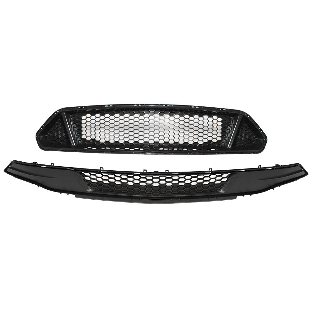Front Bumper Upper Lower Grill Honeycomb ABS Grille For 2018-2019 Ford Mustang