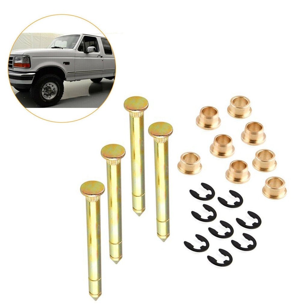 Door Hinge Pins & Pin Bushing Kit For Ford F150 F250 F350 Series Lab Work Auto