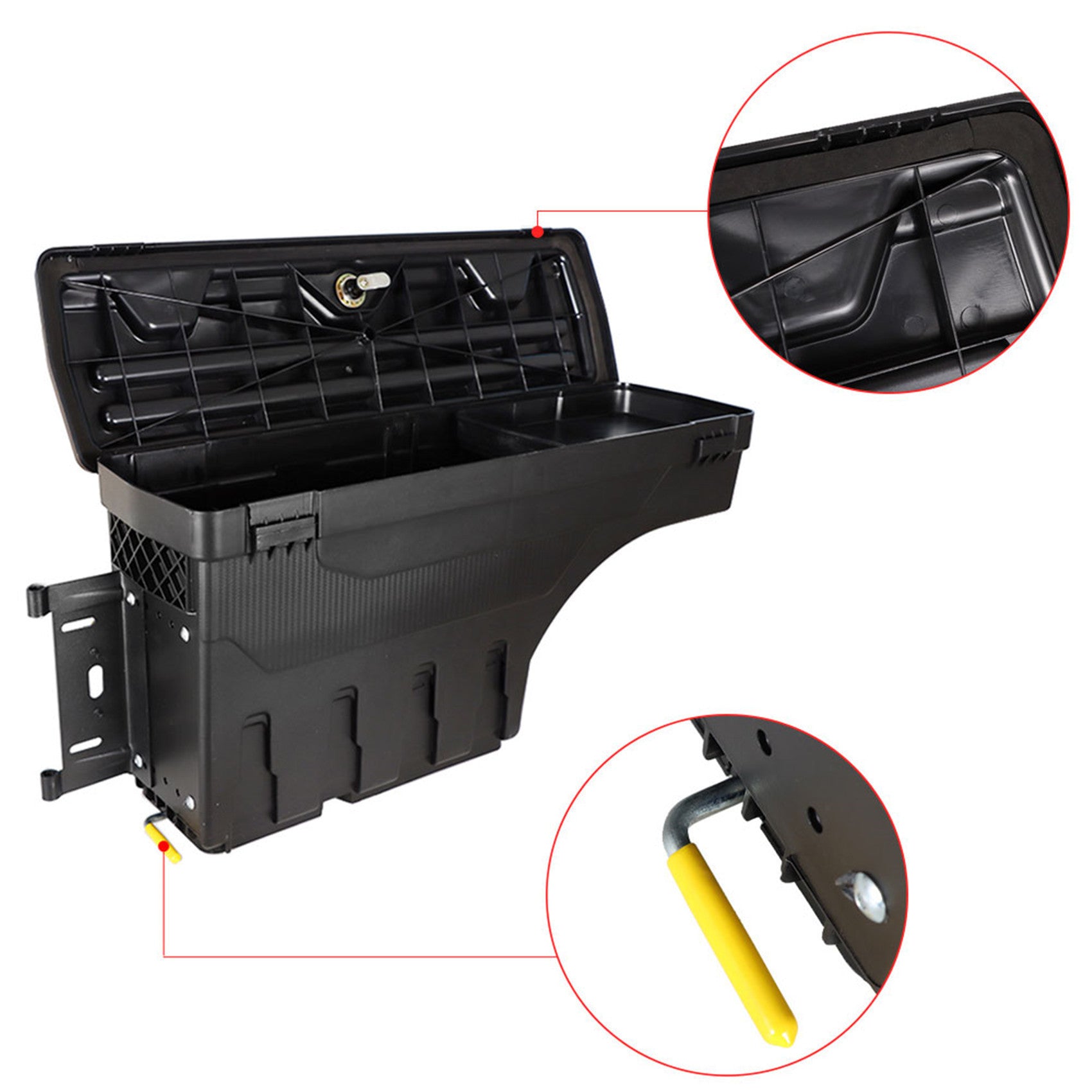 Driver LEFT Side Truck Bed Swing Case Storage Box For 2007-2020 TOYOTA TUNDRA Lab Work Auto