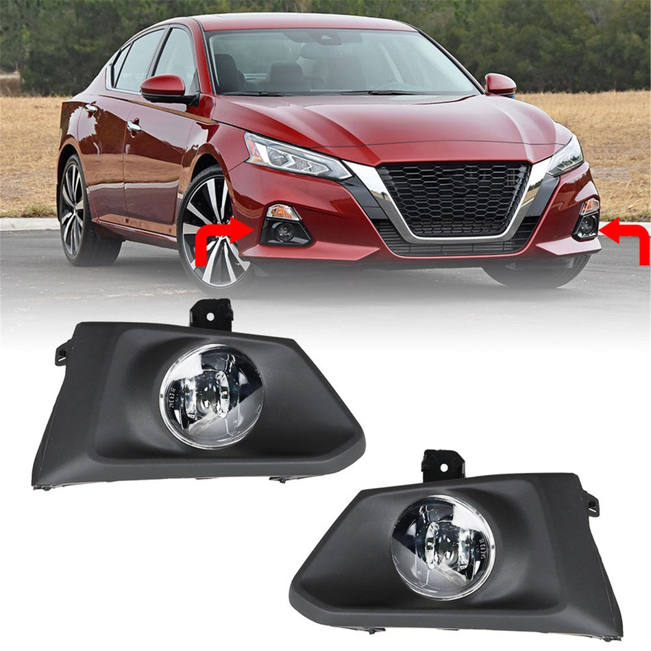 Driver+Passenger Side Fog Lights Assembly w/Switch For 2019-2020 Nissan Altima Lab Work Auto