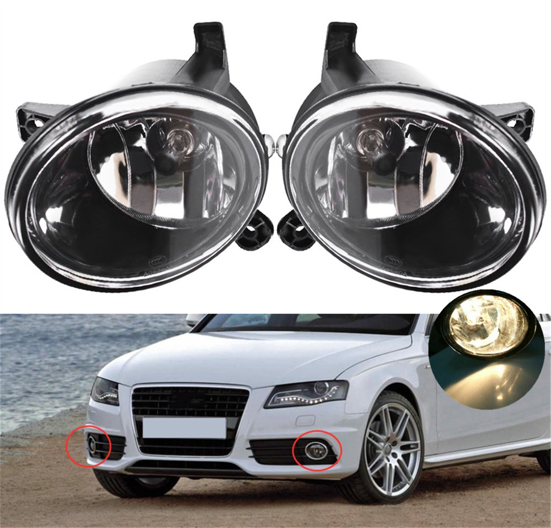 Driver RH & LH fog light For Audi A4 S4 Q5 B8 09 10 11 12 A6 09-11 Lab Work Auto