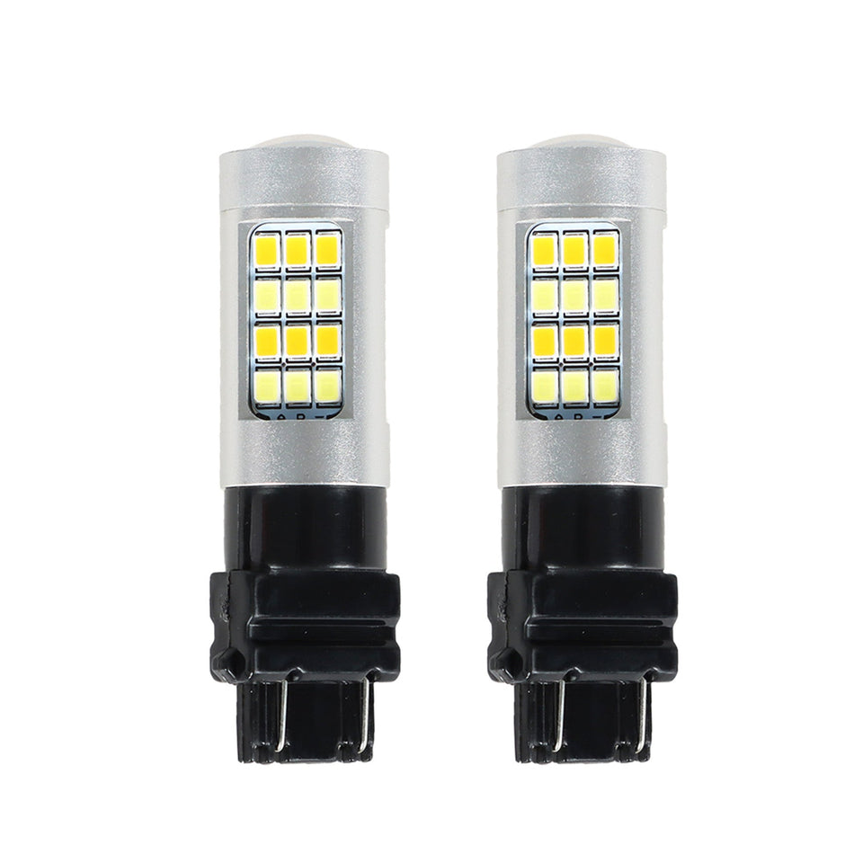 Dual Color White/Amber 3157 LED DRL Switchback Turn Signal Parking Light Bulbs Lab Work Auto