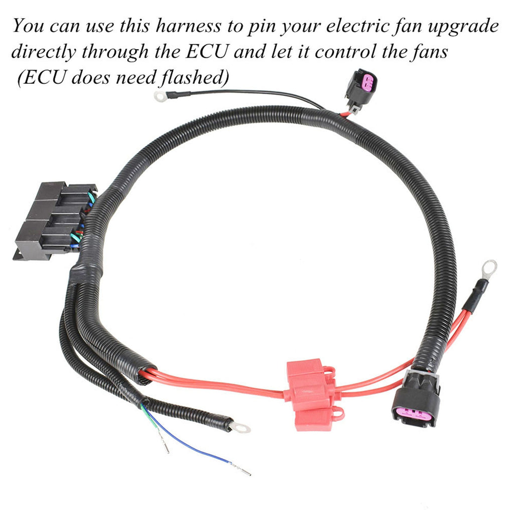 Dual Electric Fan Upgrade Wiring Harness 7L5533A226T For 1999–2006 ECU Control Lab Work Auto
