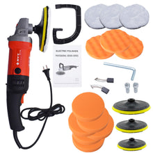 Load image into Gallery viewer, Electric Car Buffer Polisher Sander Waxer Kit Variable 6-Speed 7&quot; 1400W w/ Pads Lab Work Auto 