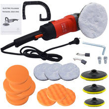 Load image into Gallery viewer, Electric Car Buffer Polisher Sander Waxer Kit Variable 6-Speed 7&quot; 1400W w/ Pads Lab Work Auto 