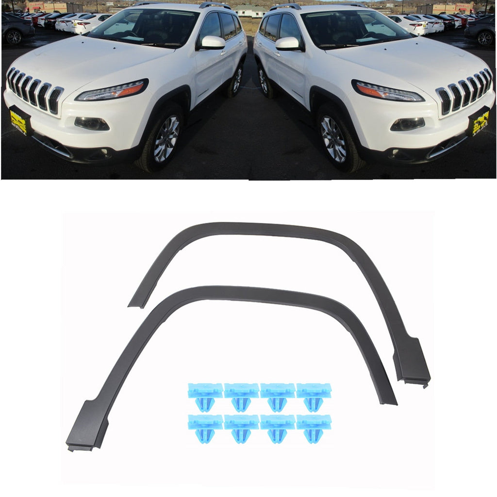 Fender Flares For 2014-2017 Jeep Cherokee Front Left & Right Textured Black Lab Work Auto