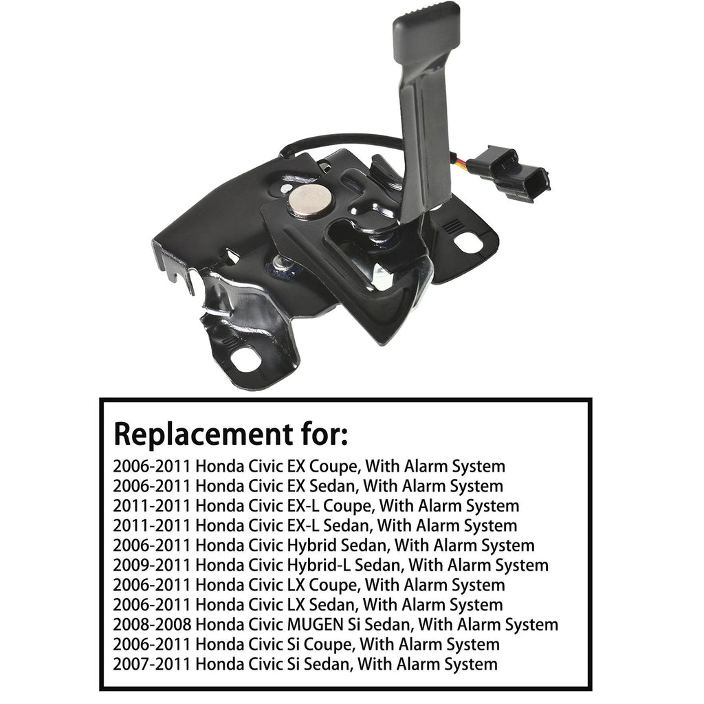 Fit For 06-11 Honda Civic HO1234121 74120SNAA21 Hood Latch Lock Coupe Sedan Lab Work Auto