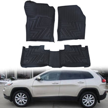 Load image into Gallery viewer, Floor Mats Liners All Weather  for 2015-2020 Jeep Cherokee Black Rubber Lab Work Auto