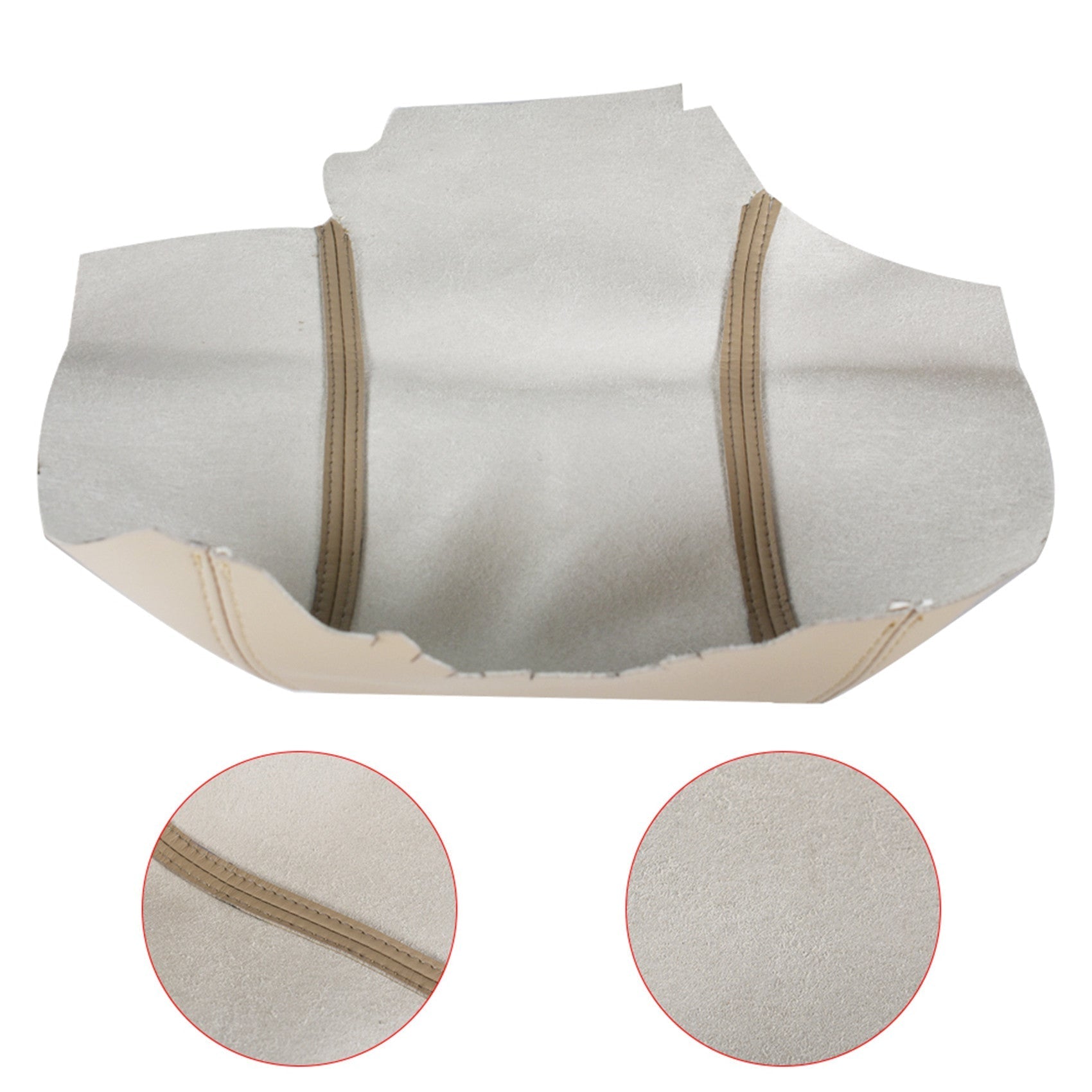 For 06-13 Range Rover Sport Beige Leather Center Console Lid Armrest Cover Skin Lab Work Auto