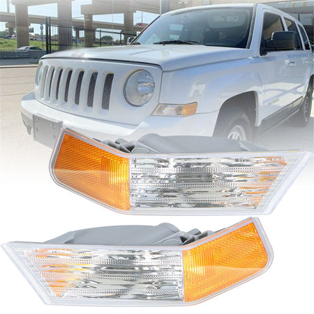 For 07-14 Jeep Patriot Front Left + Right Parking Turn Signal Lights Corner Lamp Lab Work Auto