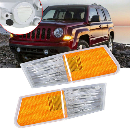 For 07-14 Jeep Patriot Front Left + Right Parking Turn Signal Lights Corner Lamp Lab Work Auto