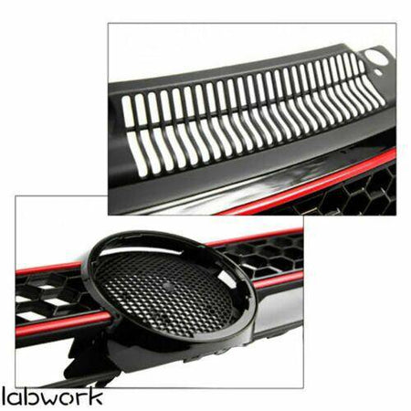 For 10-14 MK6 Golf GTI Jetta Wagen Mesh Grille Conversion Black Red Trim Spot US Lab Work Auto