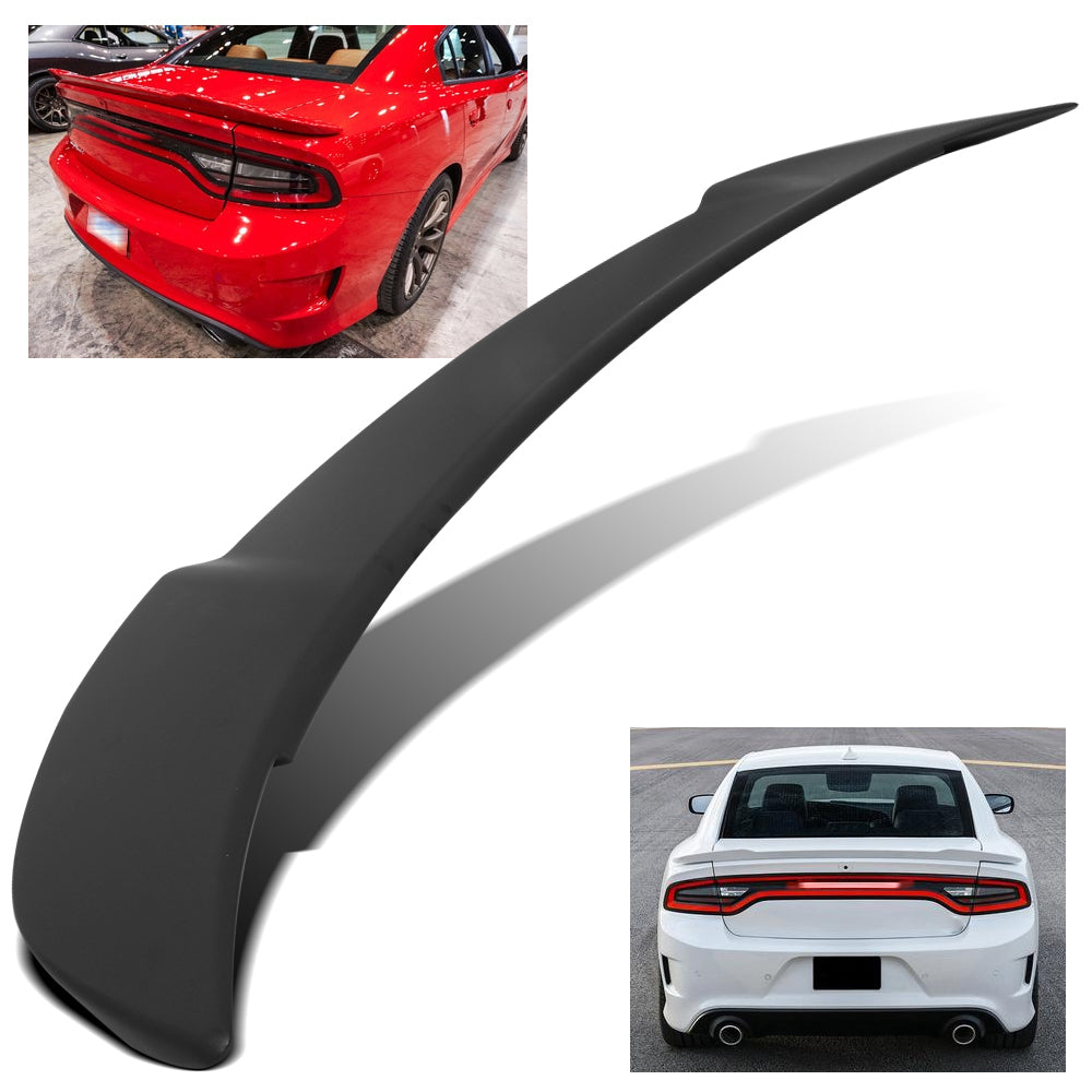 For 11-2018 Dodge Charger Hellcat Style Matte Black ABS Trunk Deck Spoiler Wing Lab Work Auto