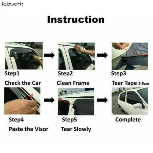 For 14-19 Toyota Highlander 4Pcs Rain Guard Vent Shade Window Visors Deflector Lab Work Auto