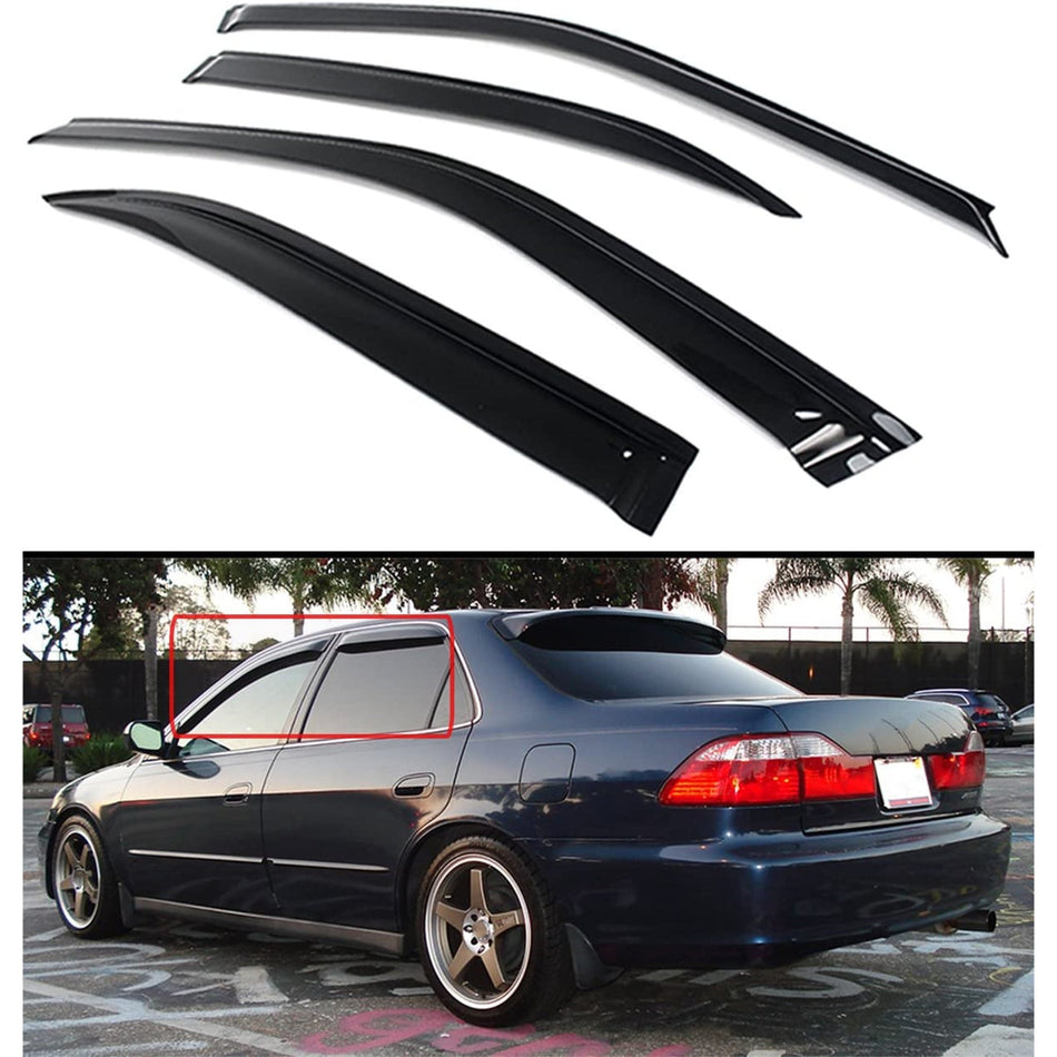 For 1998-2002 6th Honda Accord 4 Door Sedan Jdm Smoke Window Visor Rain Guard Lab Work Auto