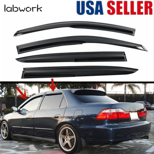 For 1998-2002 6th Honda Accord 4 Door Sedan Jdm Smoke Window Visor Rain Guard Lab Work Auto