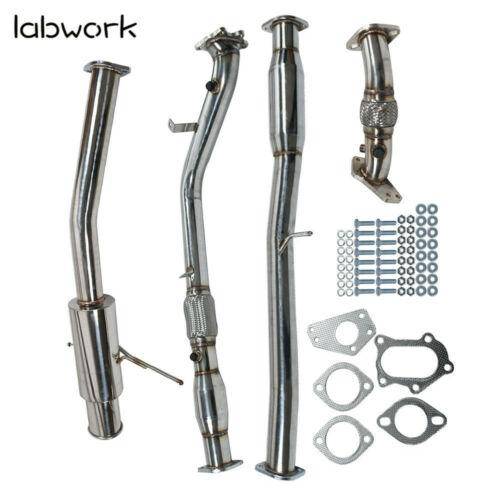 For 2002-2007 Impreza WRX 2.0/2.5L 4.5" Tip Turbo Catback+Down+Up Pipe Exhaust Lab Work Auto 