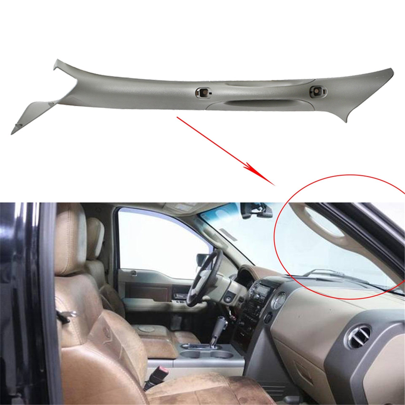 For 2004-2008 Ford F150 A Pillar RH Passenger Side Interior Grey Trim Handle Lab Work Auto
