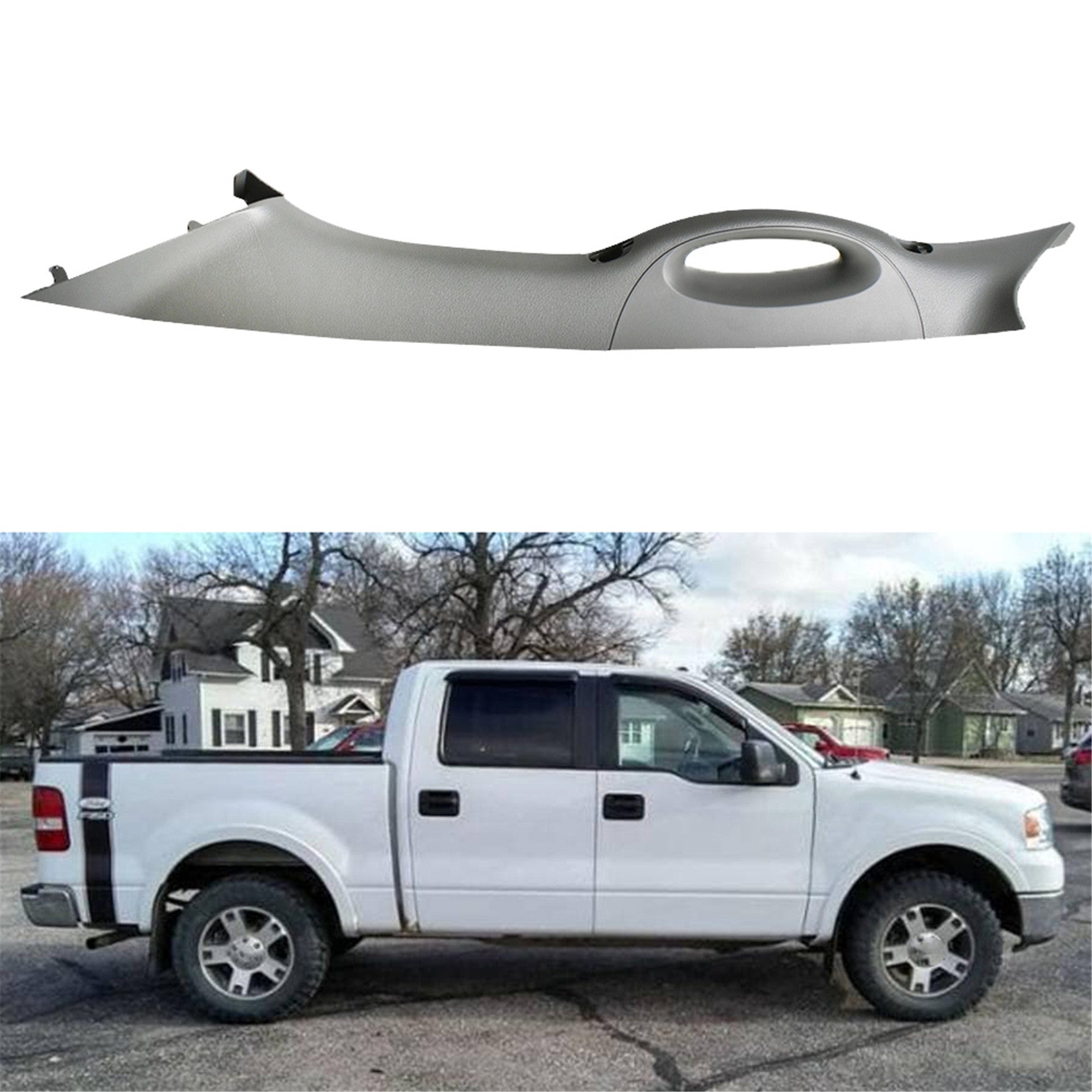 For 2004-2008 Ford F150 A Pillar RH Passenger Side Interior Grey Trim Handle Lab Work Auto