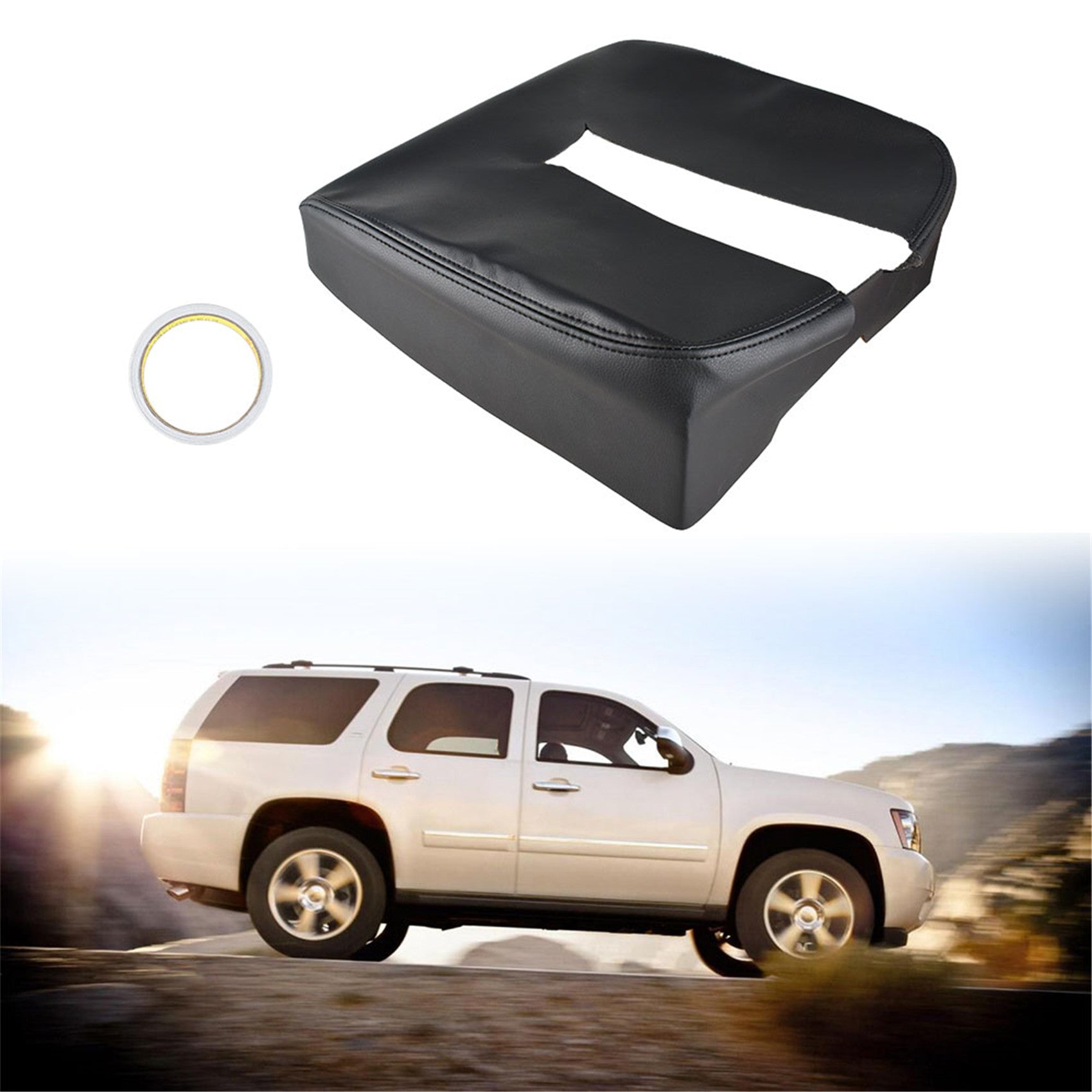 For 2007-2014 Chevy Tahoe LT LS LTZ Z71 Leather Console Armrest Lid Cover Black Lab Work Auto