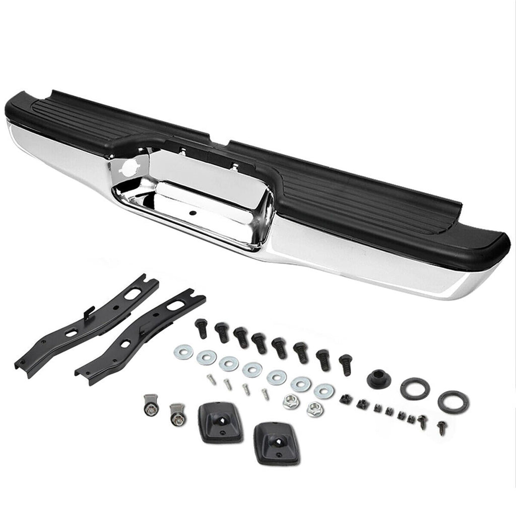 For 95-04 Toyota Tacoma Chrome Finishi Stainless Steel Rear Step Bumper Face Bar Lab Work Auto