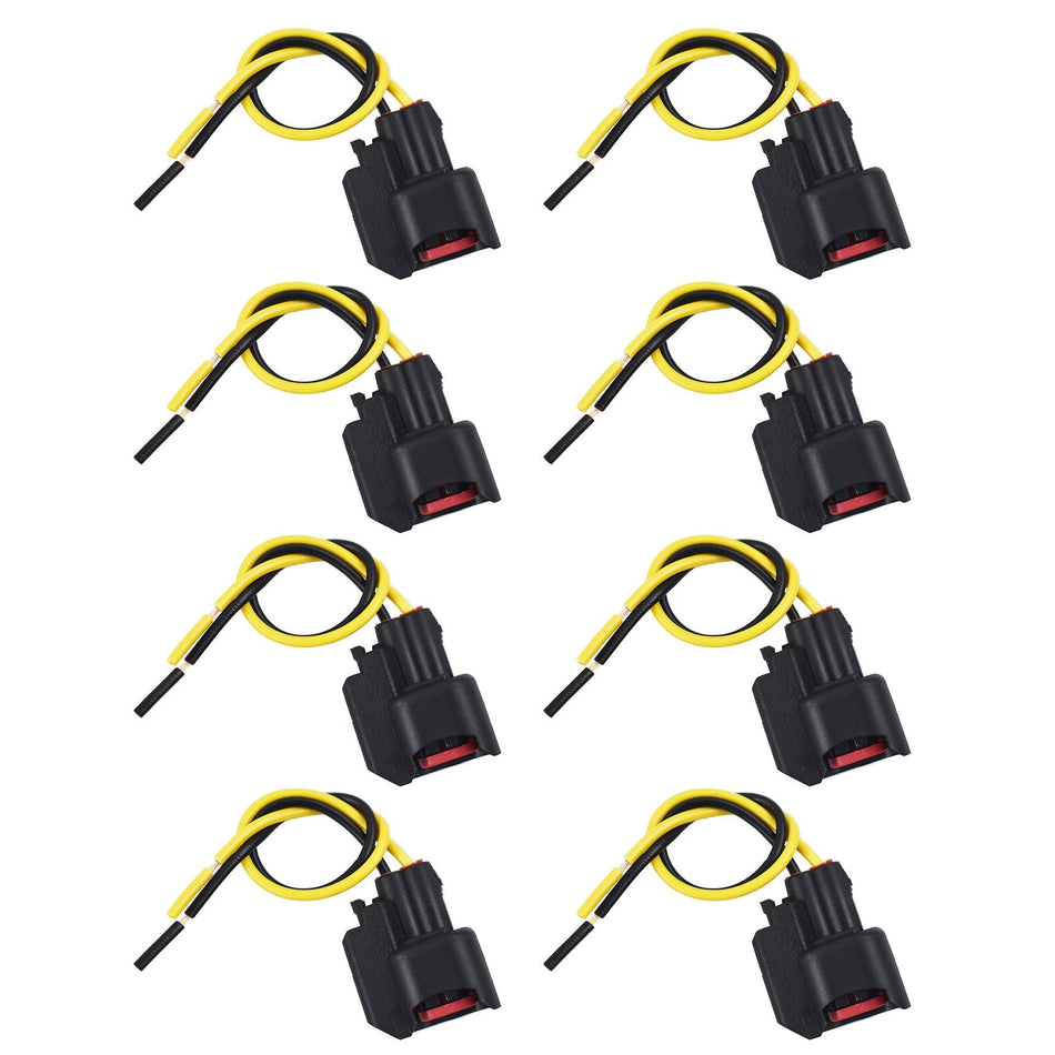 For Dodge LS2 LS3 Ford 8pcs EV6 EV14 USCAR Fuel Injector Connector Pigtail Wire Lab Work Auto