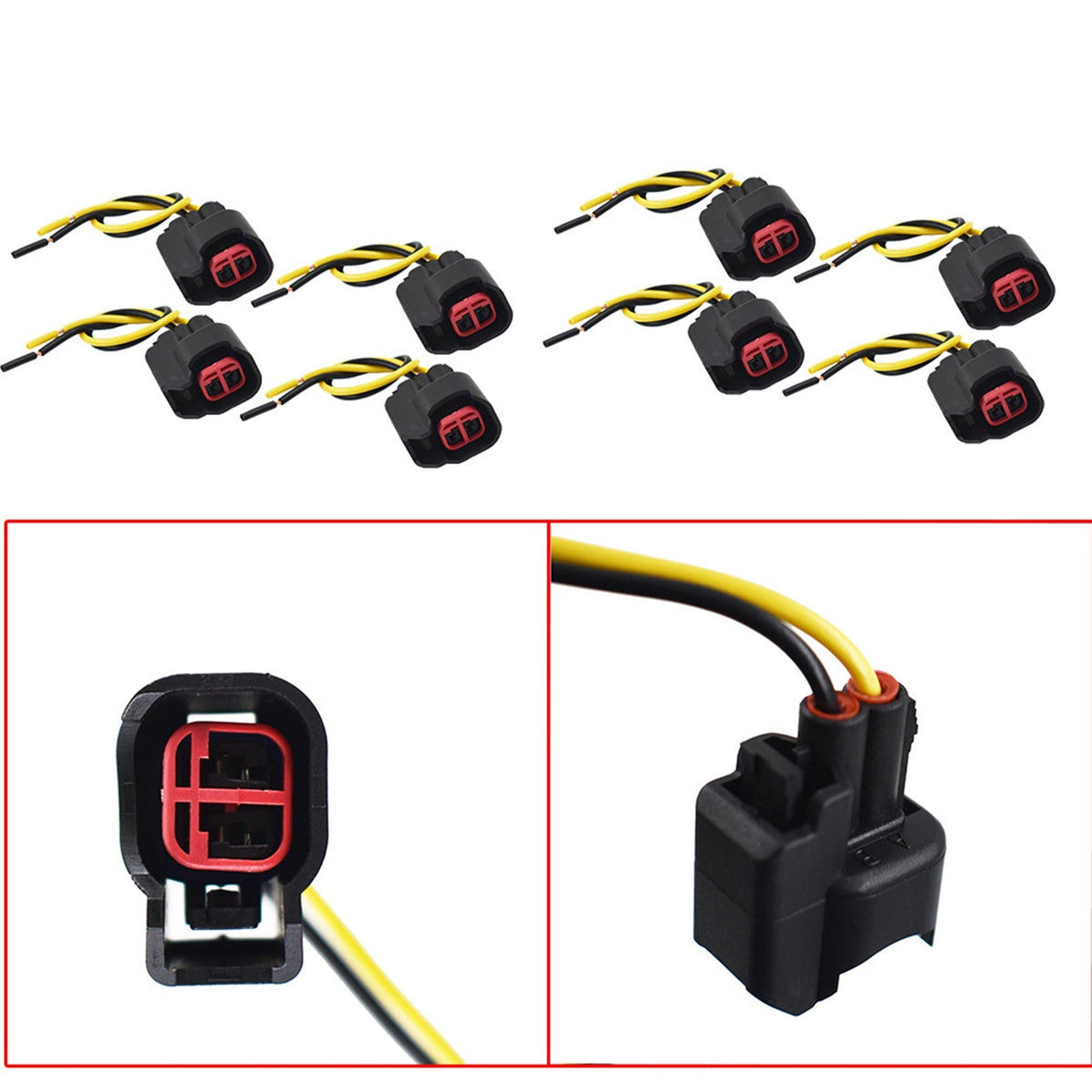 For Dodge LS2 LS3 Ford 8pcs EV6 EV14 USCAR Fuel Injector Connector Pigtail Wire Lab Work Auto