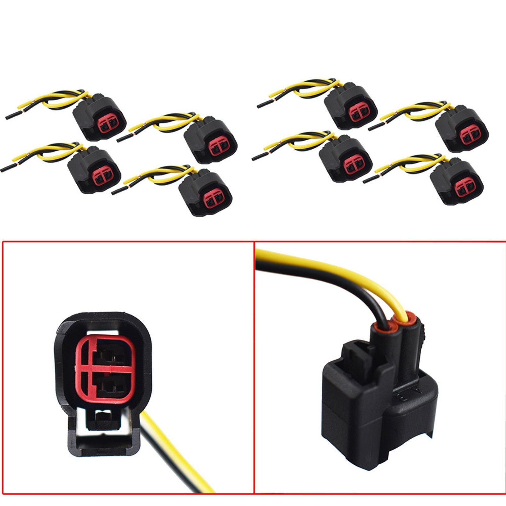 For Dodge LS2 LS3 Ford 8pcs EV6 EV14 USCAR Fuel Injector Connector Pigtail Wire Lab Work Auto