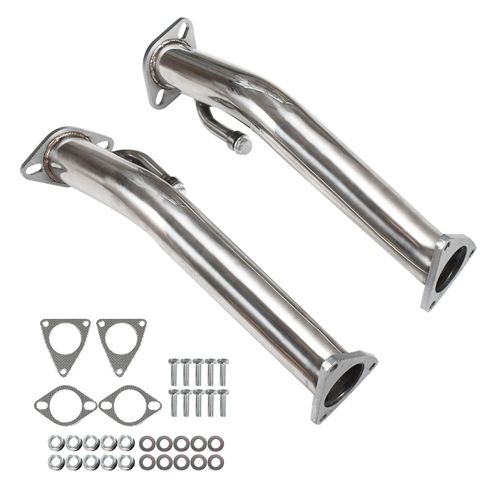 For Nissan 370Z Infiniti G37 3.7L V6 Exhaust Pipes Catless Straight Downpipe Lab Work Auto