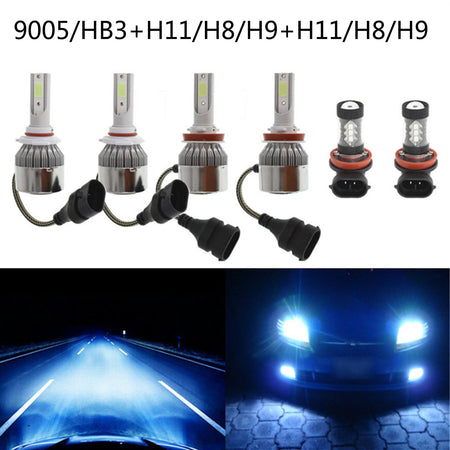 For Toyota Camry 2007-2014 6x Bulbs Kit 8000K LED Headlight + Fog Light Combo Lab Work Auto