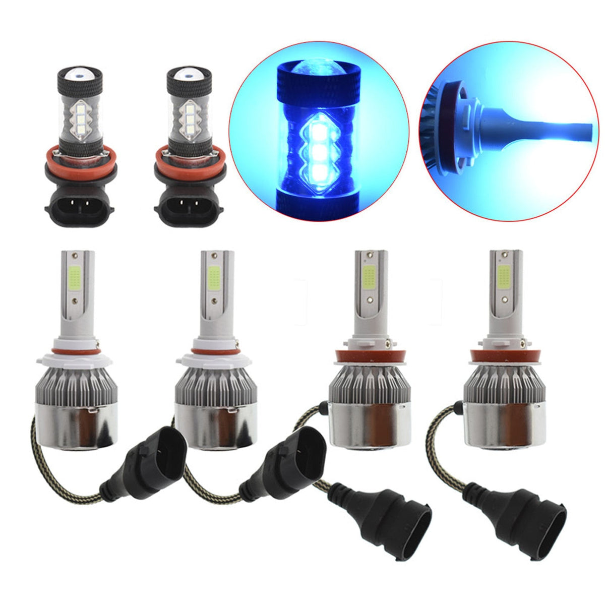 For Toyota Camry 2007-2014 6x Bulbs Kit 8000K LED Headlight + Fog Light Combo Lab Work Auto